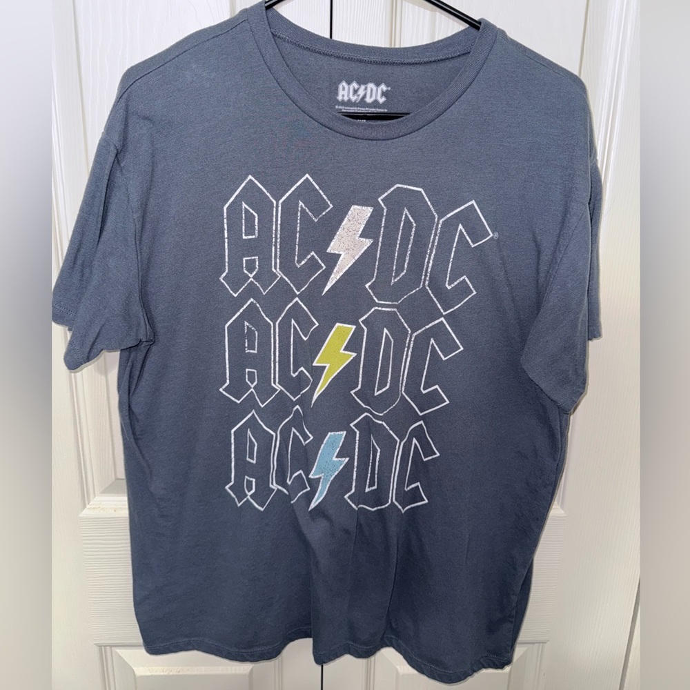 AC/DC Women’s Tee - Dark Blue with Lightning